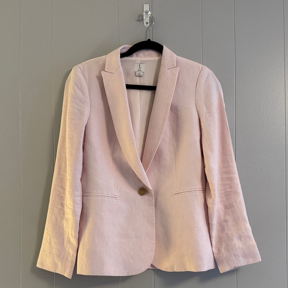Women’s J Crew Factory 100% Linen Jacket Light Pink Size 4 Spring Summer